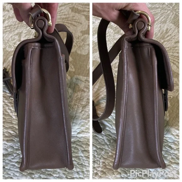 VINTAGE 90’s COACH MURPHY BAG #9930 in brown full-grain leather. Fully Restored - Picture 4 of 12